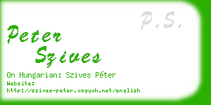 peter szives business card